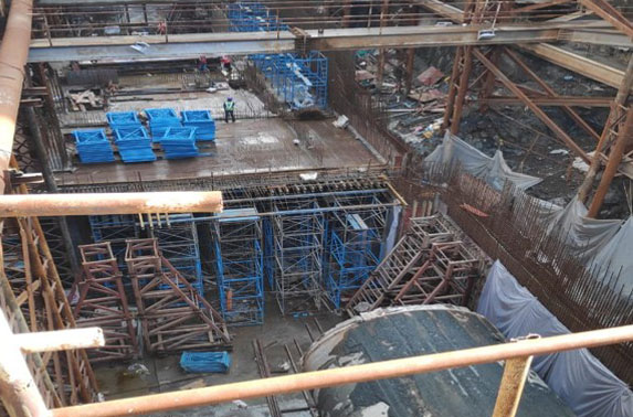 Concourse Slab Progress in Grid 4-5 at Churchgate Station